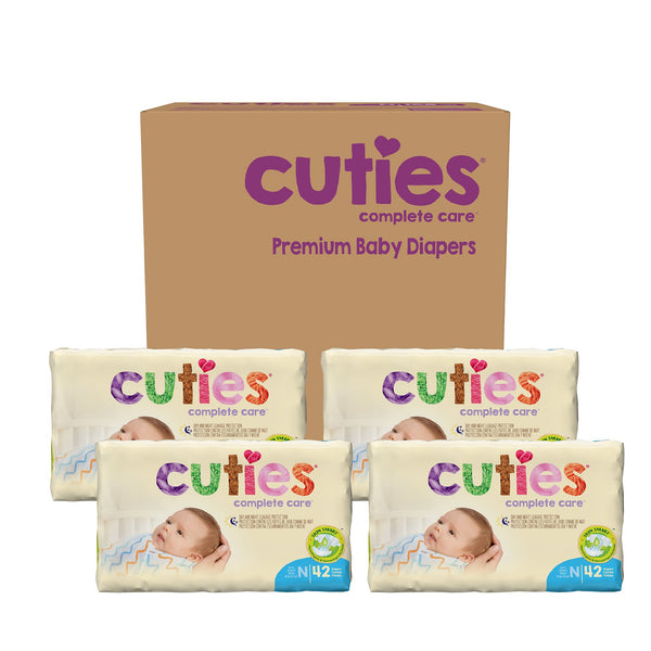Cuties® Complete Care Unisex Baby Diaper Newborn Disposable Heavy Absorbency (706277_BG) 1/BG
