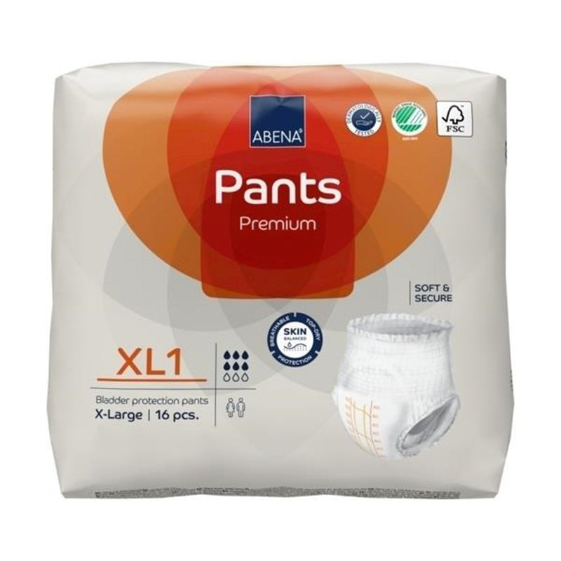 Abena® Premium Pants XL1 Unisex Adult Absorbent Underwear Pull On with Tear Away Seams X-Large Disposable Heavy Absorbency (1218236_PK) 16/PK