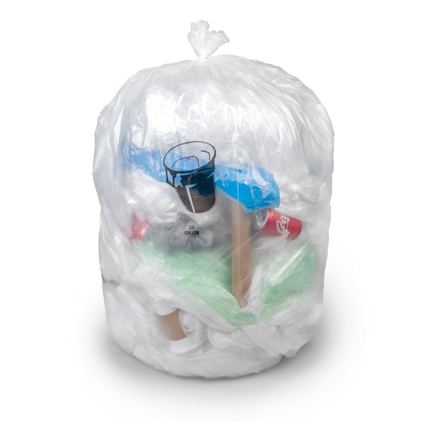 Colonial Bag Trash Bag 15 gal. Clear LLDPE 0.35 mil 24 X 32 Inch X-Seal Bottom Flat Pack (864211_CS) 1/CS