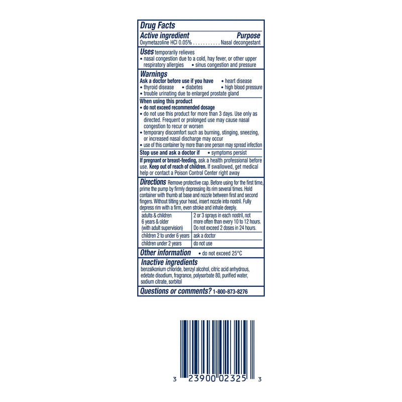 Vicks® Sinex™ Severe Nasal Decongestant 0.05% Nasal Spray 0.5 oz. (1229266_EA) 1/EA