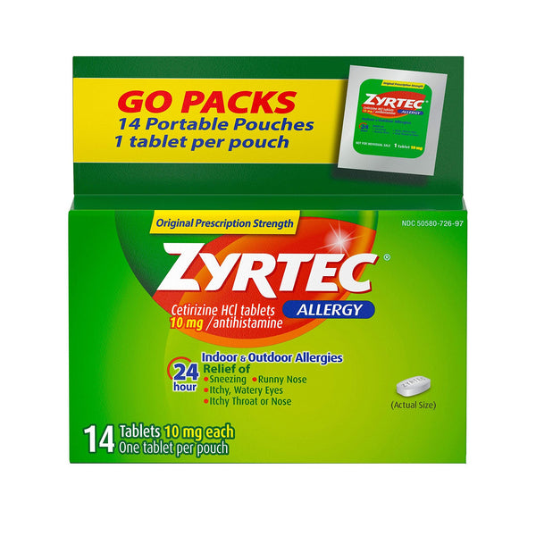 Zyrtec® Allergy Relief 10 mg Strength Tablet 14 per Box (677828_BX) 1/BX