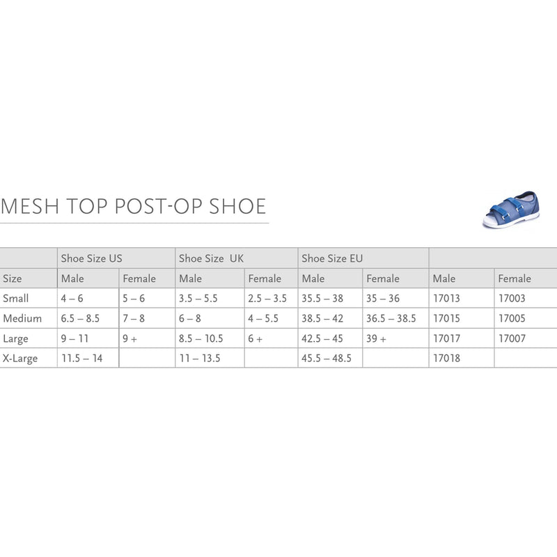 Össur® Mesh Top Post-Op Shoe Medium Female Blue (453138_EA) 1/EA