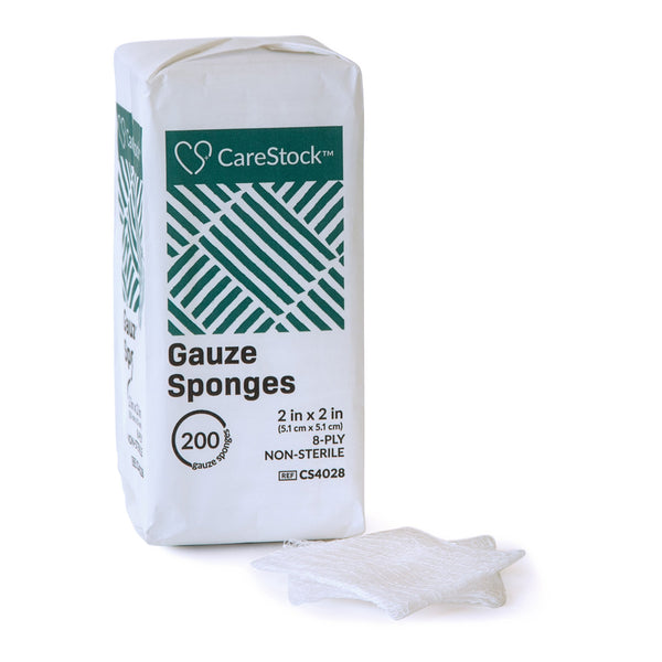 CareStock™ Gauze Sponge 2 X 2 Inch 8-Ply NonSterile 200 per Pack (1242199_CS) 5000/CS