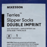 McKesson Terries™ Slipper Socks Unisex Adult Bariatric / X-Wide Double Tread Single Patient Use Royal Blue (558997_PR) 1/PR