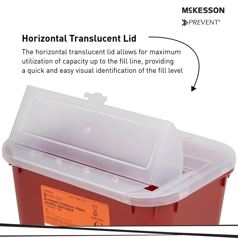 McKesson Sharps Container Red Base 5 H X 10 W X 7 D Inch Horizontal Entry 1 Gallon (586905_EA) 1/EA