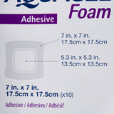 Aquacel® Foam Dressing 7 X 7 Inch With Border Waterproof Film Backing Silicone Adhesive Square Sterile (802595_BX) 10/BX
