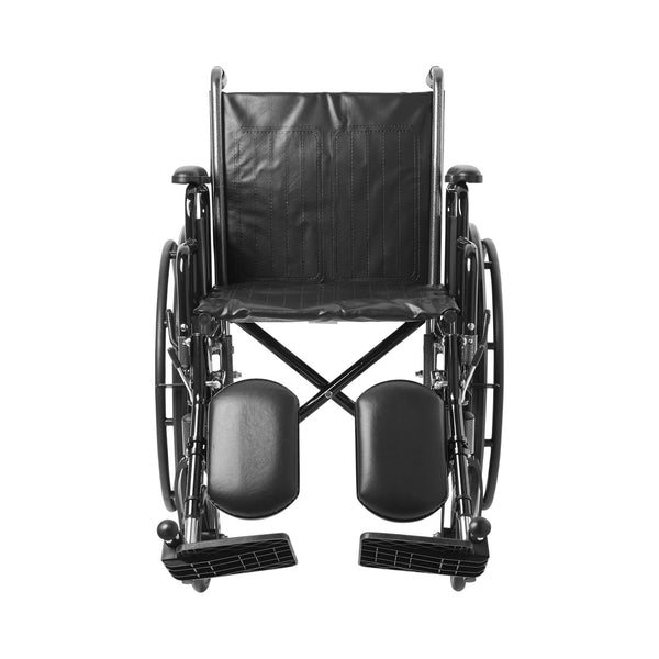 McKesson Wheelchair Dual Axle Desk Length Arm Swing-Away Elevating Legrest Black Upholstery 18 Inch Seat Width Adult 300 lbs. Weight Capacity (1065277_EA) 1/EA