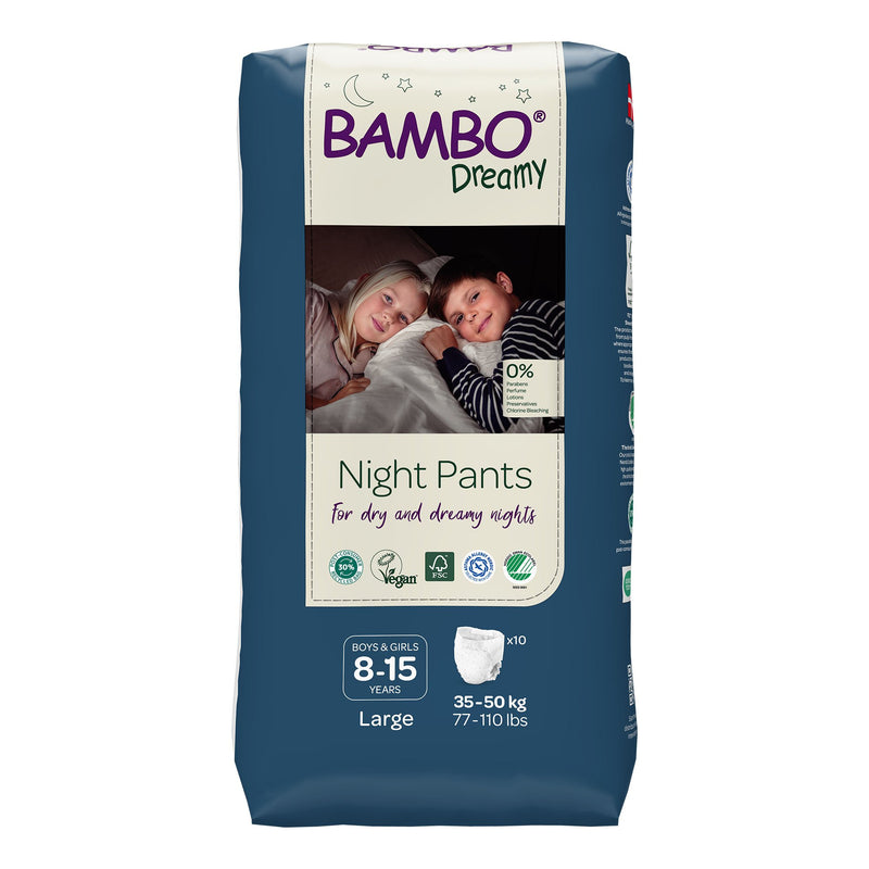 Bambo® Dreamy Night Pant Unisex Youth Training Pants Pull On with Tear Away Seams Size 8 to 15 Years Disposable Heavy Absorbency (1255465_PK) 10/PK