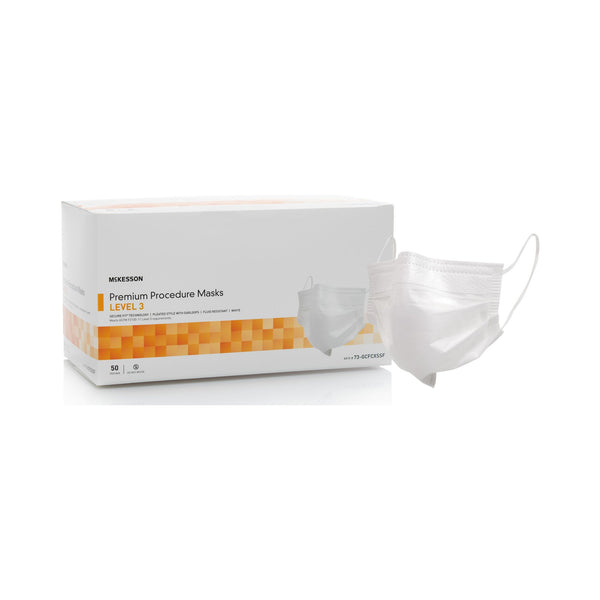 McKesson Procedure Mask ASTM Level 3 Earloops One Size Fits Most (1106632_CS) 500/CS