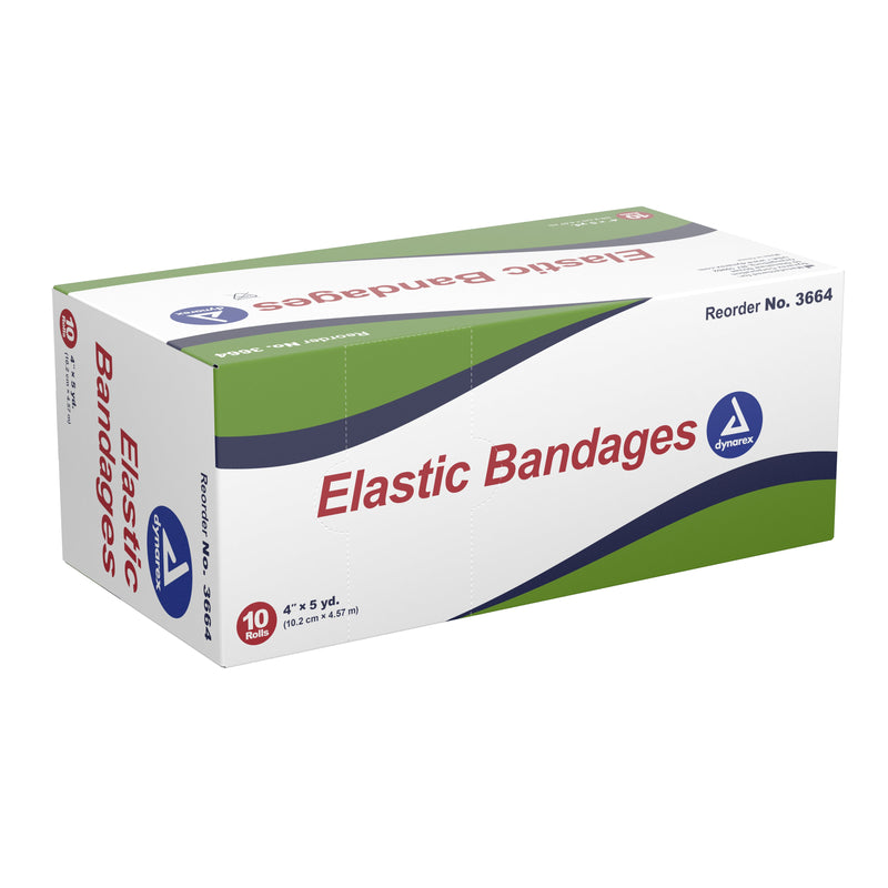 Dynarex® Elastic Bandage 4 Inch X 4-1/2 Yard Clip Detached Closure Tan NonSterile Standard Compression (885052_BX) 10/BX