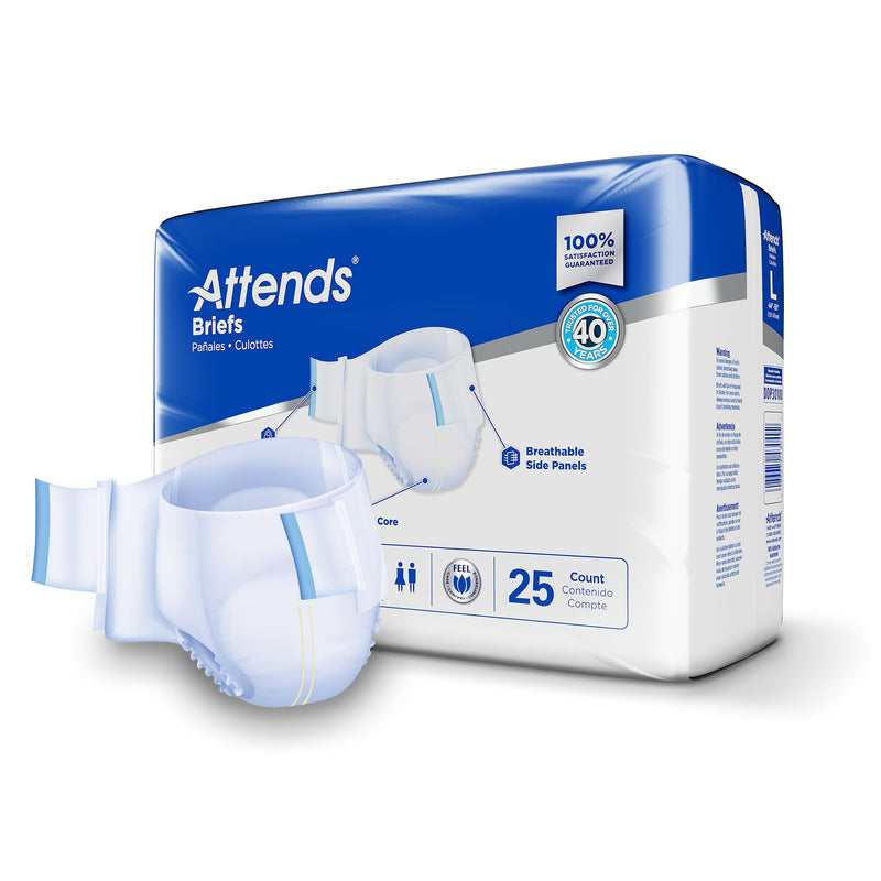 Attends® Care Advanced Unisex Adult Incontinence Brief Large Disposable Heavy Absorbency (1247853_CS) 100/CS