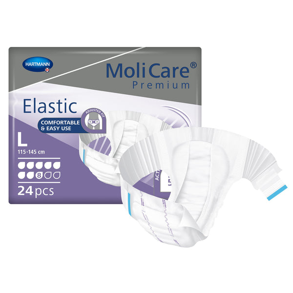 MoliCare® Premium Elastic 8D Unisex Adult Incontinence Brief Large Disposable Heavy Absorbency (1174292_CS) 72/CS