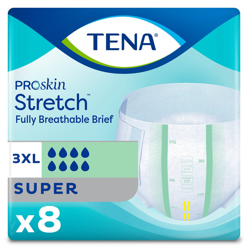 TENA ProSkin Stretch™ Super Unisex Adult Incontinence Brief 3X-Large Disposable Heavy Absorbency (897121_PK) 8/PK