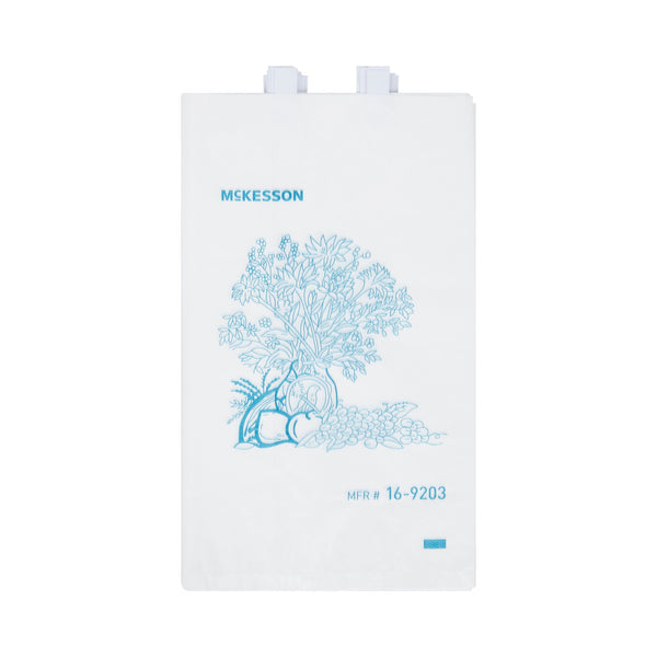 McKesson Bedside Bag 7 X 11.5 Inch White / Blue Floral Print Polyethylene (472251_CS) 2000/CS