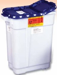 Recykleen™ Pharmaceutical Waste Container White Base 18-1/2 X 17-3/4 X 11-3/4 Inch Vertical Entry 9 Gallon (500106_EA) 1/EA