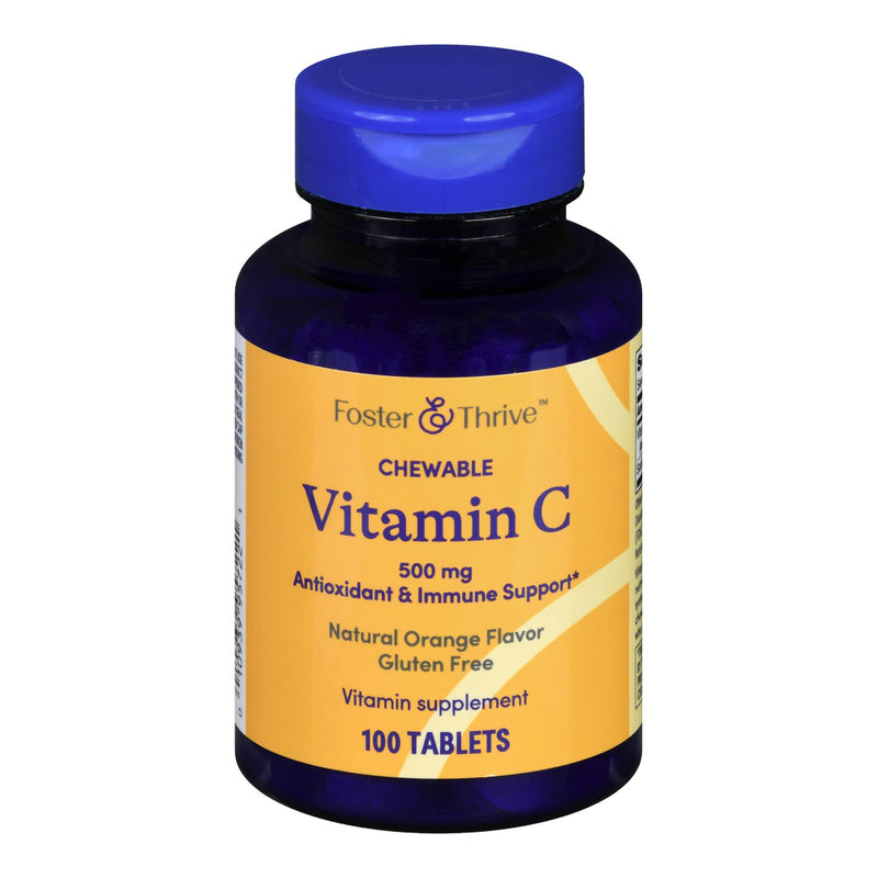 Foster & Thrive™ Vitamin C Supplement Ascorbic Acid 500 mg Strength Chewable Tablet 100 per Bottle (1238902_BT) 1/BT