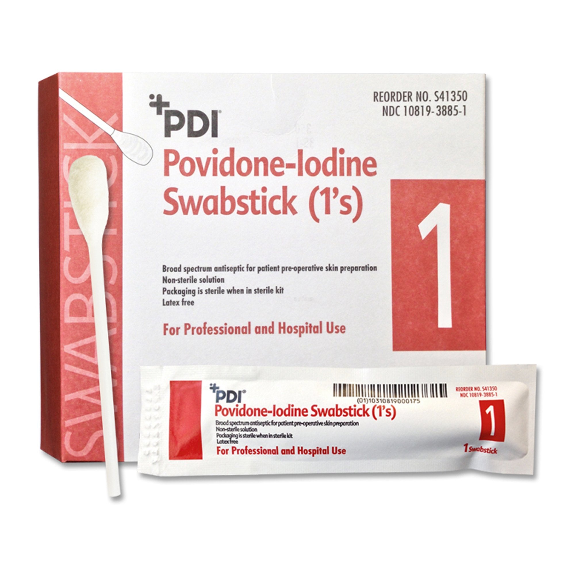 PDI® Impregnated Swabstick 10% Strength Povidone-Iodine Individual Pac ...
