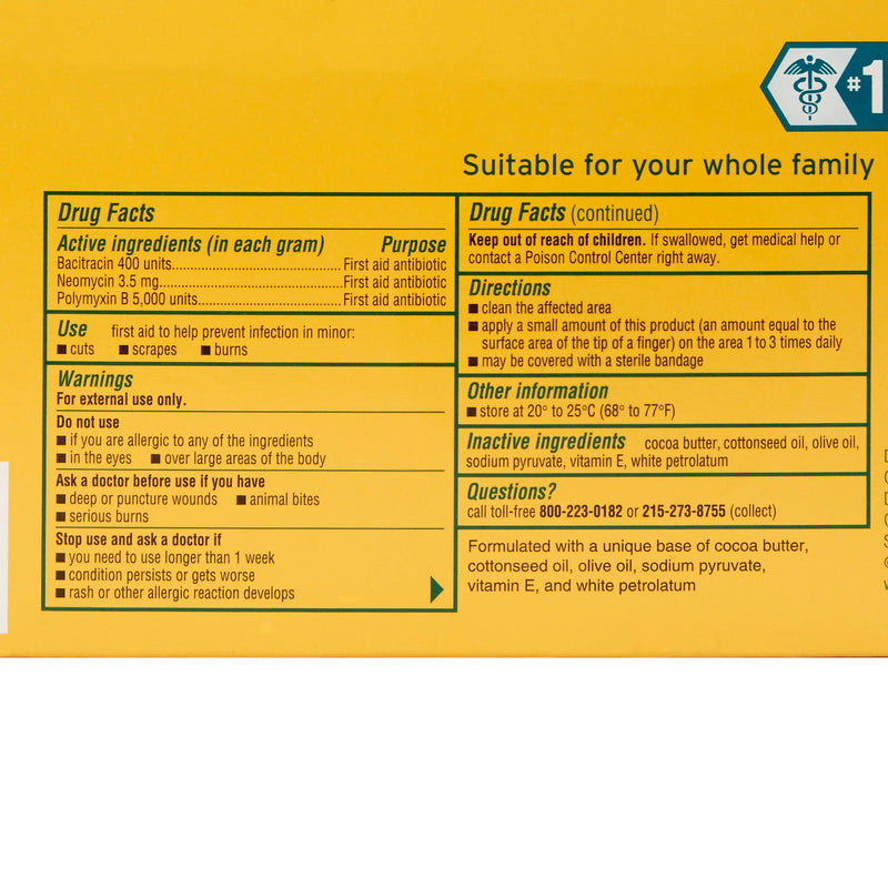 Neosporin® First Aid Antibiotic Bacitracin / Neomycin / Polymyxin B Ointment 0.9 Gram Individual Packet (899423_CS) 1728/CS