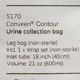 Conveen® Security+ Urinary Leg Bag Anti-Reflux Valve NonSterile 600 mL Polyethylene / Flocked (181522_EA) 1/EA
