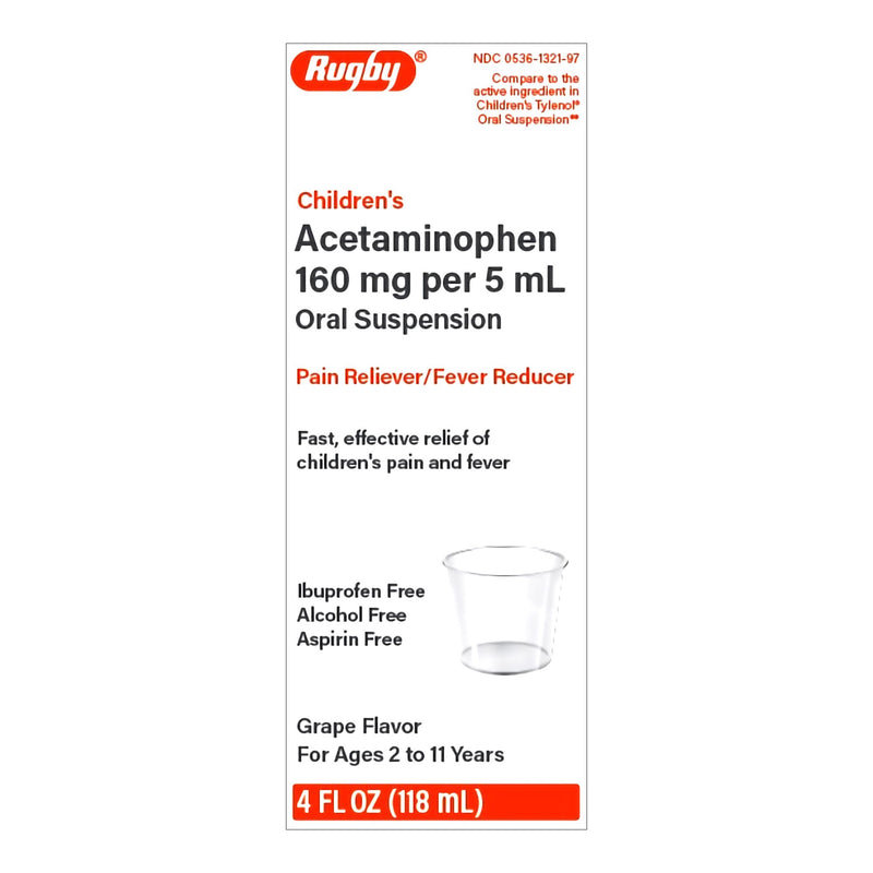 Major Pharmaceuticals Children's Pain Relief 160 mg / 5 mL Strength Acetaminophen Oral Suspension 4 oz. (1218029_EA) 1/EA