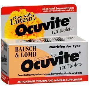 Ocuvite® Multivitamin Supplement Vitamin A / Vitamin E / Ascorbic Acid / Lutein 1,000 IU - 60 IU - 200 mg - 2 mg Strength Tablet 120 per Bottle (822915_BT) 1/BT