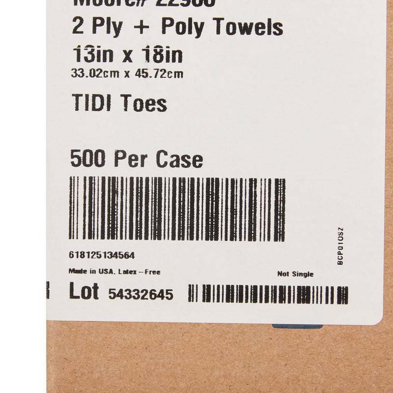 McKesson Procedure Towel 13 W X 18 L Inch White / Blue Cartoon Toes NonSterile (1069097_CS) 500/CS