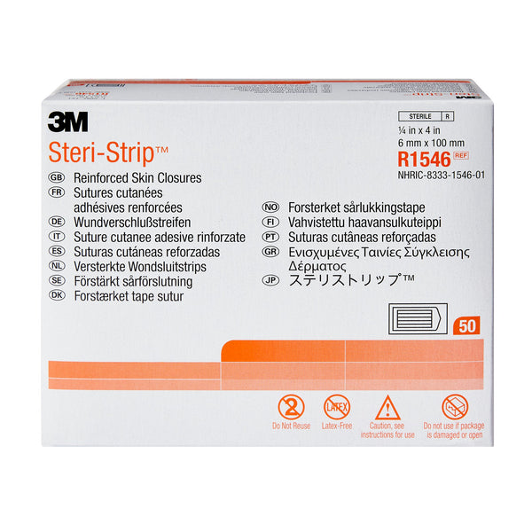 Steri-Strip™ Skin Closure Strip 1/4 X 4 Inch Nonwoven Material Reinforced Strip White (5784_CS) 200/CS