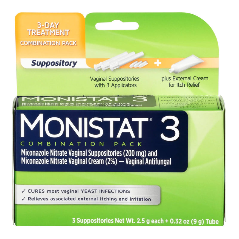 MONISTAT® 3-Day Treatment Combination Pack Ovule® Vaginal Antifungal 200 mg / 2% Strength Ovule® insert 3 Per Box Applicator (1231448_BX) 3/BX