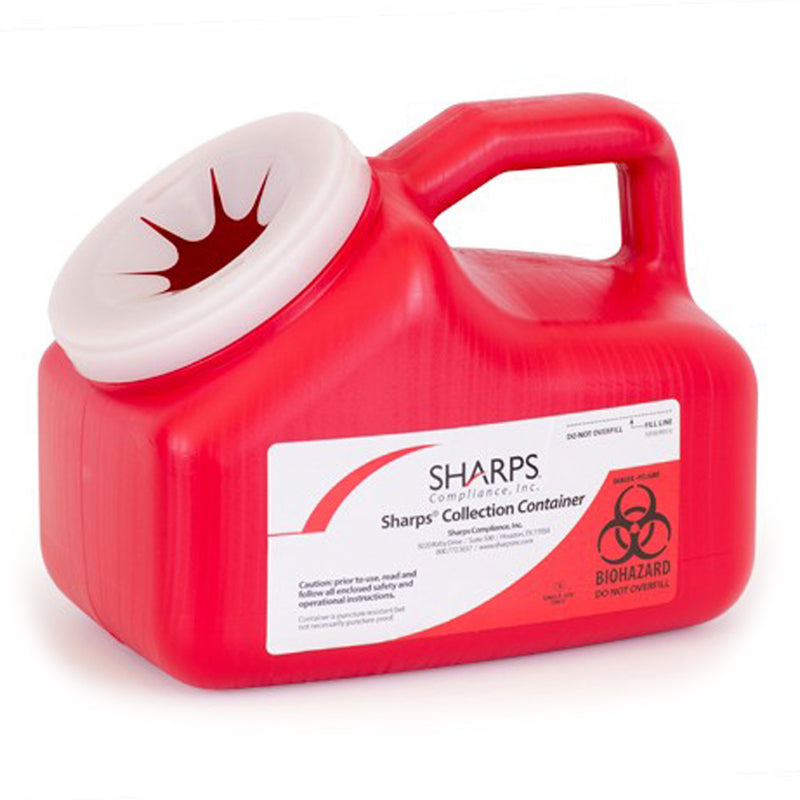 Mail System® Pro-Tec® Mailback Sharps Container Red Base 9 L X 6 W X 7-1/2 H Inch Vertical Entry 1 Gallon (666133_CS) 18/CS