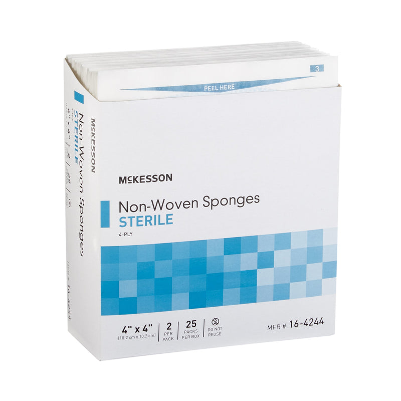 McKesson Nonwoven Sponge 4 X 4 Inch 4-Ply Sterile 2 per Pack (446033_PK) 1/PK