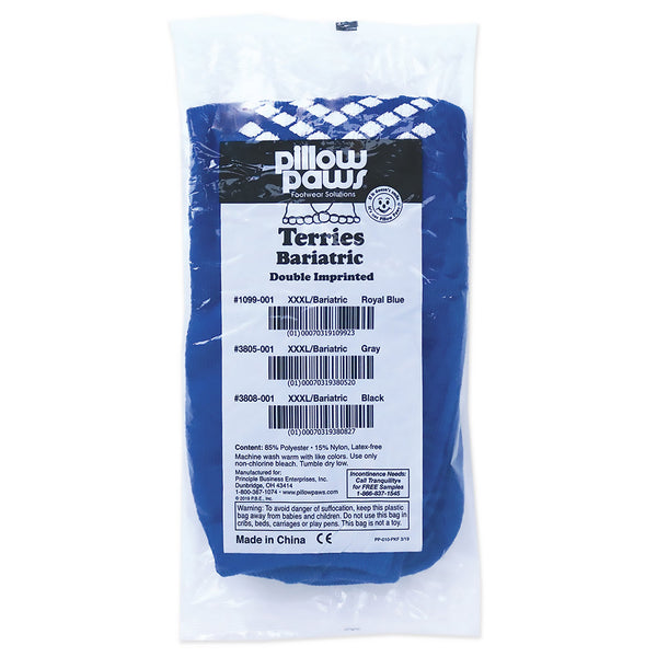 Pillow Paws® 360° Imprint Slipper Socks Unisex Adult 3X-Large / X-Wide All Around Tread Single Patient Use Royal Blue (554158_PR) 1/PR