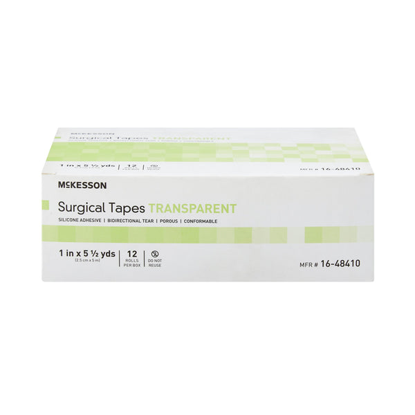 McKesson Medical Tape Transparent 1 Inch X 5-1/2 Yard Plastic / Silicone NonSterile (1073806_RL) 1/RL