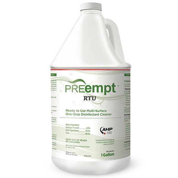 PREempt® RTU Surface Disinfectant Cleaner Peroxide Based Manual Pour Liquid 1 gal. Jug Scented NonSterile (1028012_EA) 1/EA