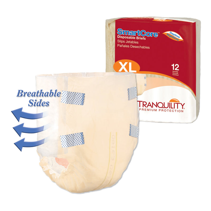 Tranquility SmartCore™ Unisex Adult Incontinence Brief X-Large Disposable Heavy Absorbency (801663_CS) 72/CS