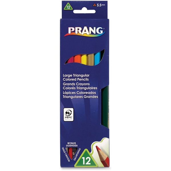 Prang Triangular Woodcase Pencil - 5.5 mm Lead Diameter - Assorted Lead - Assorted Wood Barrel (DIX25120) 1 Set