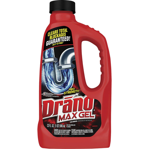Drano Max Gel Clog Remover - Ready-To-Use Gel - 32 oz (2 lb) - 1 Each - Clear (SJN694768) Each