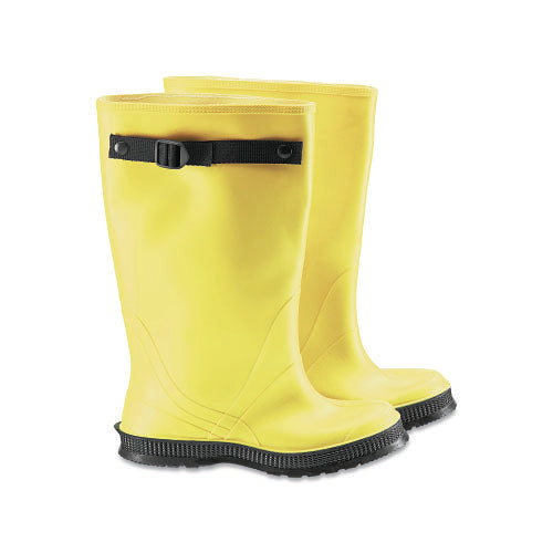 Dunlop® Protective Footwear 17 in Rubber Slicker Overboots, Plain Toe, Men's 11, Flex-O-Thane/PVC, Yellow/Black (868-880500011) 1 Pair