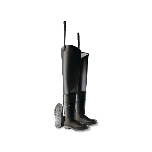 Dunlop® Protective Footwear Hip Waders, Steel Toe, Men's 12, 32 in Inseam, Polyblend/PVC, Black (868-860560012) 1 Pair