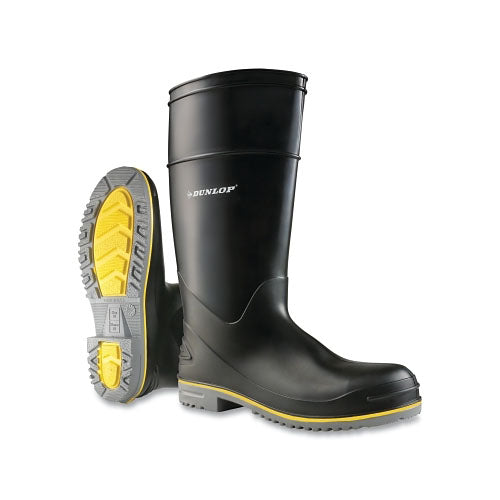 Dunlop® Protective Footwear Polyflex 3 Rubber Boots, Steel Toe, Men's 11, 16 in Boot, PolyBlend/PVC, Black/Gray/Yellow (868-899080011) 1 Pair