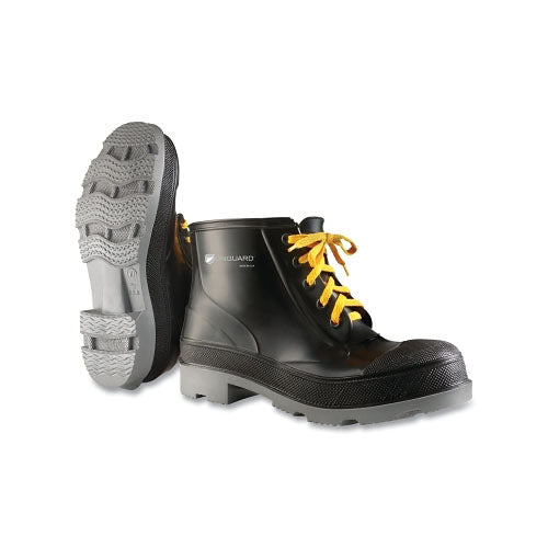 Dunlop® Protective Footwear PolyGoliath Rubber Ankle Boots, Steel Toe, Men's 12, 6 in Lace-Up Boot, Polyurethane/PVC, Black/Gray (868-861040012) 1 Pair