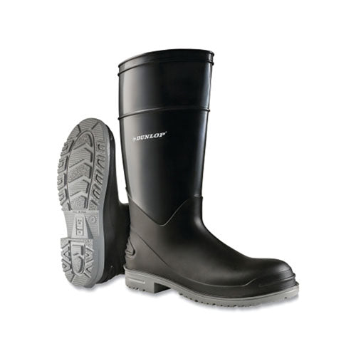 Dunlop® Protective Footwear PolyGoliath Rubber Boots, Steel Toe, Men's 11, 16 in Boot, Polyblend/PVC, Black/Gray (868-896820011) 1 Pair