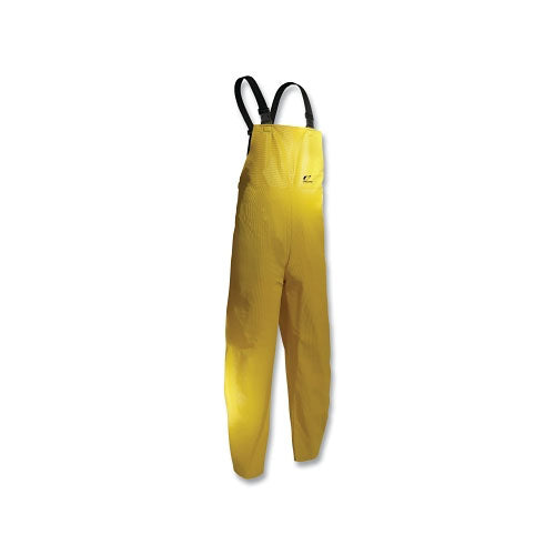 Dunlop® Protective Footwear Webtex Rain Bib Overalls, 0.65 mm Thick, Heavy-Duty Ribbed PVC, Yellow, Large, Plain Front (868-7605000LG) Each