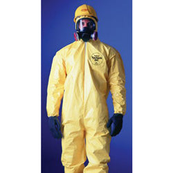 Dupont Tychem® 2000 Coverall, Serged Seams, Attached Hood, Elastic Wrists and Ankles, Zipper Front, Storm Flap, Yellow, 2X-Large (251-QC127S-2XL) Case of 12