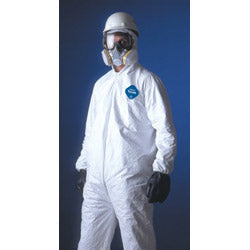 Dupont Tyvek® 400 Coverall, Serged Seams, Attached Hood, Elastic Waist, Elastic Wrists and Ankles, Front Zip, Storm Flap, White, 3XL (251-TY127S-3XL) Case of 25