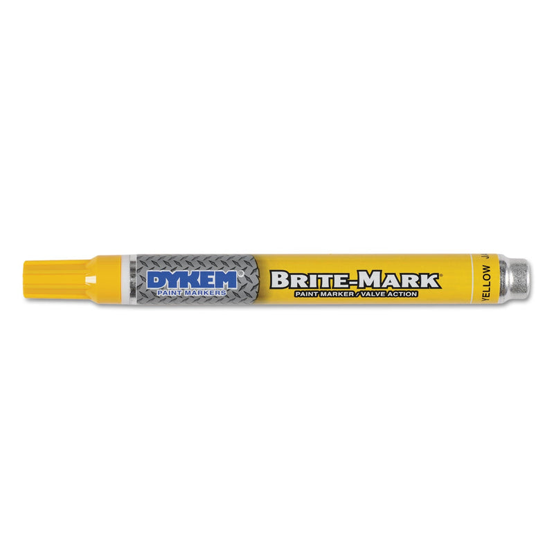 Dykem BRITE-MARK® Medium Paint Marker, Yellow, Bullet (253-84004) 12 Markers