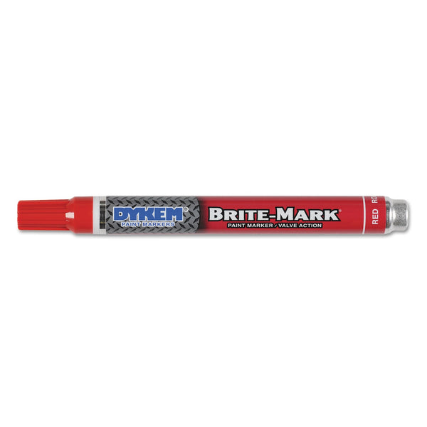 Dykem BRITE-MARK® Medium Paint Marker, Red, Bullet (253-84006) 12 Markers