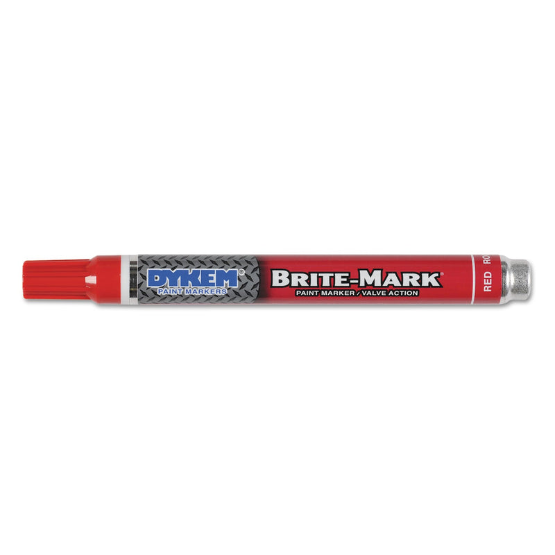 Dykem BRITE-MARK® Medium Paint Marker, Red, Bullet (253-84006) 12 Markers