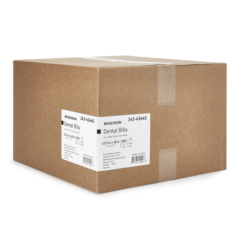 McKesson Dental Bib 13-1/2 X 18 Inch White NonSterile (1149886_CS) 500/CS