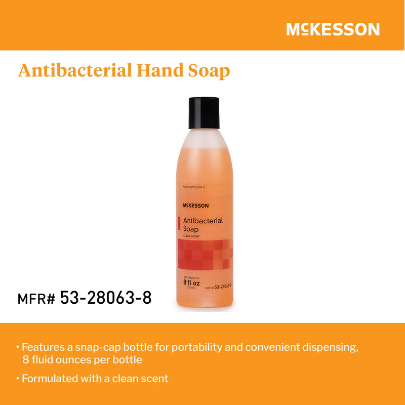 McKesson Antibacterial Soap Liquid 8 oz. Bottle Clean Scent (1067682_CS) 48/CS
