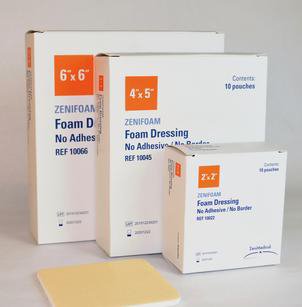 Zenifoam Foam Dressing 6 X 6 Inch Without Border Waterproof Backing Nonadhesive Square Sterile (1132649_EA) 1/EA